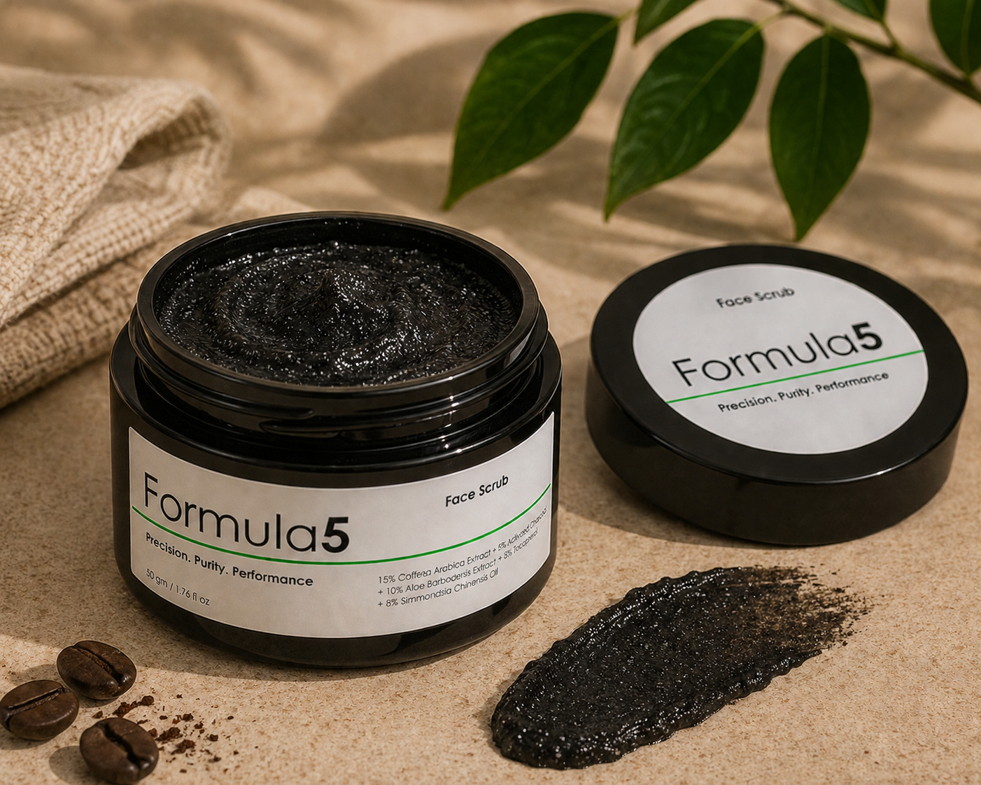 Exfoliating Coffee Face Scrub 15% Coffea Arabica Extract
