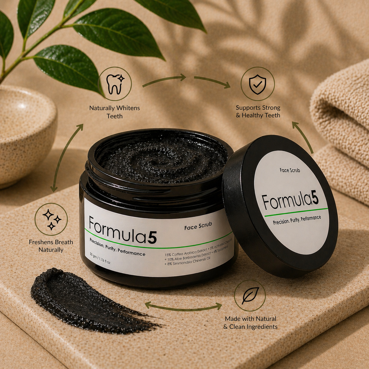 Exfoliating Coffee Face Scrub 15% Coffea Arabica Extract