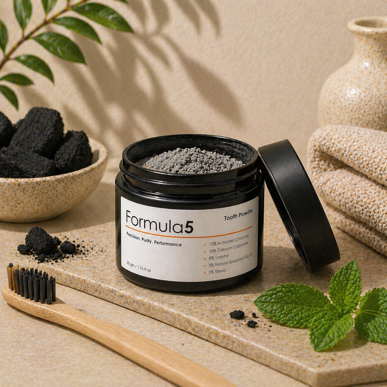 Deep Clean Charcoal Tooth Powder 15% Activated Charcoal
